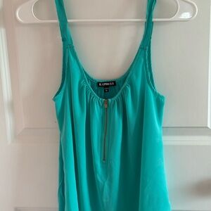 Express Turquoise Tank Top with Zipper
